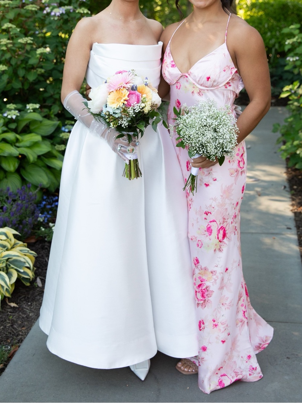 HelloMolly Floral Satin Slip Dress in Light Pink